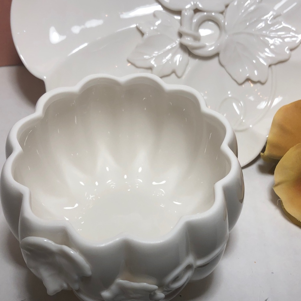 GRACE TEAWARE Pumpkin & Leaf Dish Set WHITE - Picture 5 of 8